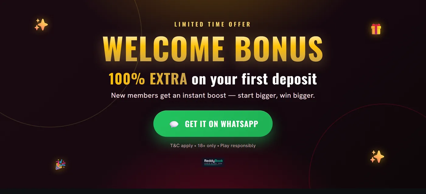 ReddyBook welcome bonus and daily promotions for new players