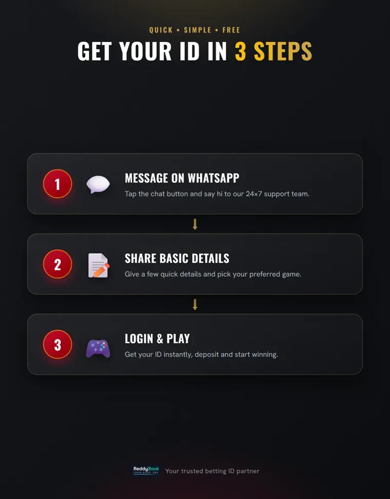 Get your ReddyBook ID in 3 easy steps on WhatsApp